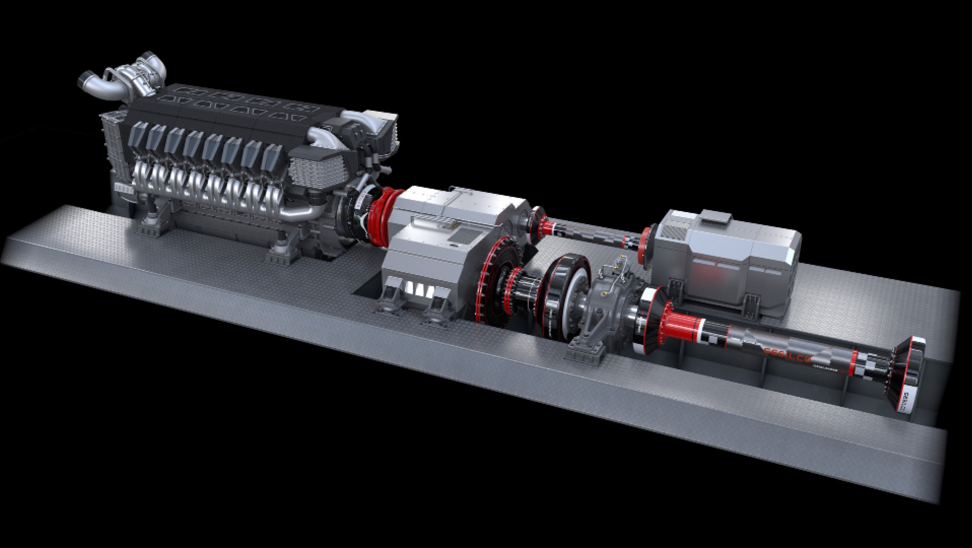 Picture 3: Mechanical hybrid powertrain with internal combustion engine and electric motor connected via a gearbox.